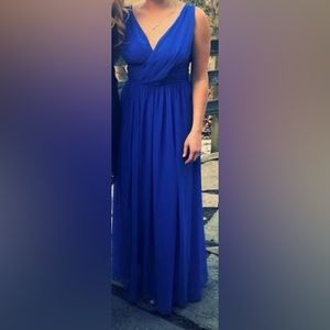 Dessy Collection Style 2894 Chiffon Dress - Size 10 - Color Lapis